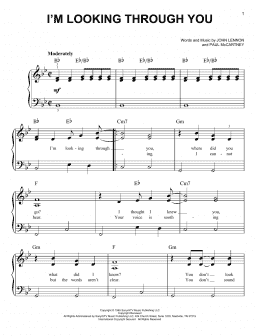page one of I'm Looking Through You (Easy Piano)