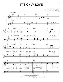 page one of It's Only Love (Easy Piano)