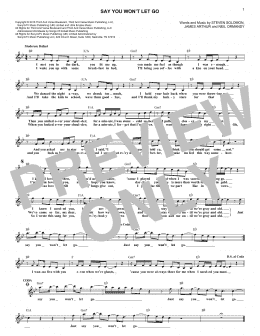 page one of Say You Won't Let Go (Lead Sheet / Fake Book)