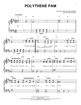 page one of Polythene Pam (Easy Piano)