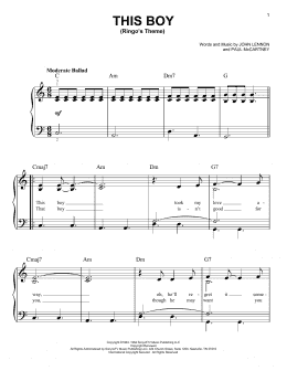 page one of This Boy (Ringo's Theme) (Easy Piano)