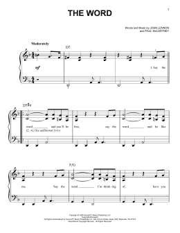 page one of The Word (Easy Piano)