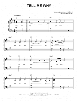 page one of Tell Me Why (Easy Piano)