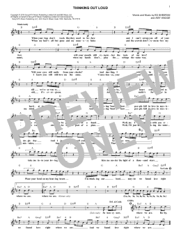 page one of Thinking Out Loud (Lead Sheet / Fake Book)
