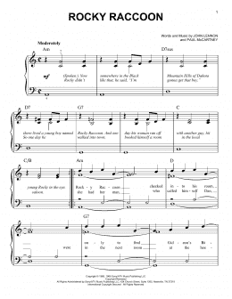 page one of Rocky Raccoon (Easy Piano)