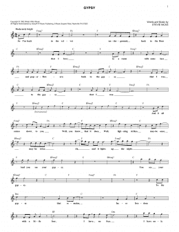 page one of Gypsy (Lead Sheet / Fake Book)