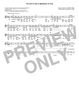 page one of I've Gotta Get A Message To You (Lead Sheet / Fake Book)