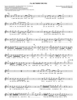 page one of I'll Be There For You (Lead Sheet / Fake Book)