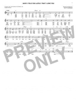 page one of Have I Told You Lately That I Love You (Lead Sheet / Fake Book)