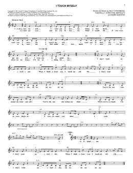 page one of I Touch Myself (Lead Sheet / Fake Book)