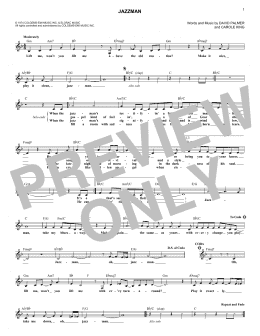 page one of Jazzman (Lead Sheet / Fake Book)
