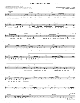 page one of I Can't Get Next To You (Lead Sheet / Fake Book)