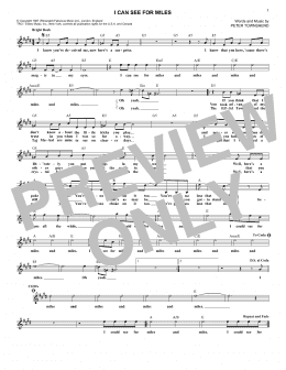 page one of I Can See For Miles (Lead Sheet / Fake Book)
