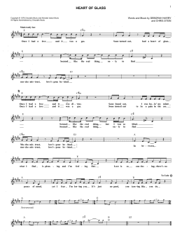 page one of Heart Of Glass (Lead Sheet / Fake Book)