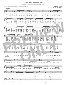 page one of A Wonderful Time Up There (Everybody's Gonna Have A Wonderful Time Up There) (Lead Sheet / Fake Book)