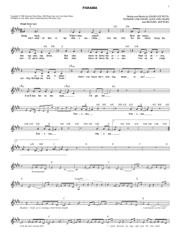 page one of Panama (Lead Sheet / Fake Book)