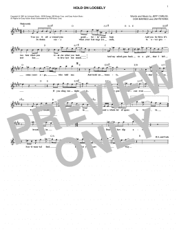page one of Hold On Loosely (Lead Sheet / Fake Book)