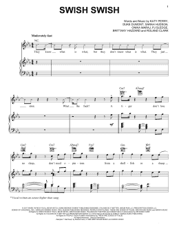 page one of Swish Swish (Piano, Vocal & Guitar Chords (Right-Hand Melody))