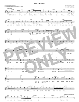 page one of Lost In Love (Lead Sheet / Fake Book)