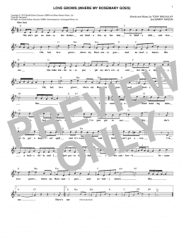 page one of Love Grows (Where My Rosemary Goes) (Lead Sheet / Fake Book)