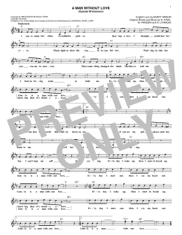 page one of A Man Without Love (Quando M'Innamoro) (Lead Sheet / Fake Book)