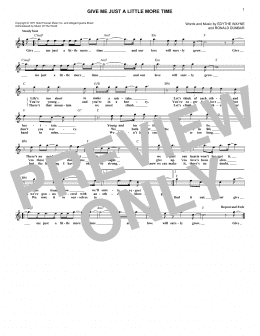 page one of Give Me Just A Little More Time (Lead Sheet / Fake Book)
