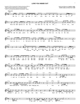 page one of Love You Inside Out (Lead Sheet / Fake Book)