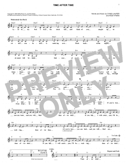page one of Time After Time (Lead Sheet / Fake Book)