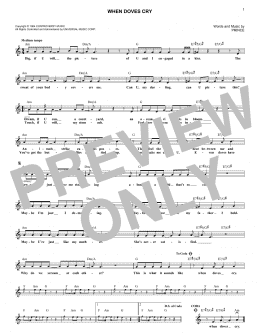 page one of When Doves Cry (Lead Sheet / Fake Book)