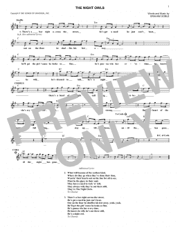 page one of The Night Owls (Lead Sheet / Fake Book)