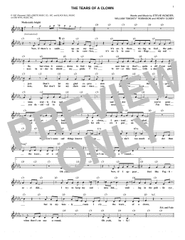page one of The Tears Of A Clown (Lead Sheet / Fake Book)