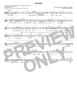 page one of My Maria (Lead Sheet / Fake Book)