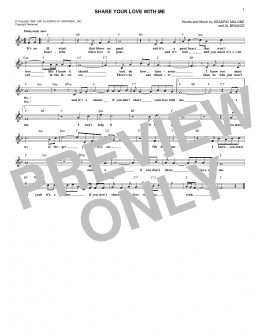 page one of Share Your Love With Me (Lead Sheet / Fake Book)