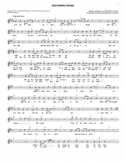 page one of Southern Cross (Lead Sheet / Fake Book)