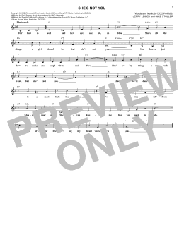 page one of She's Not You (Lead Sheet / Fake Book)