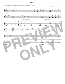 page one of Night (Lead Sheet / Fake Book)