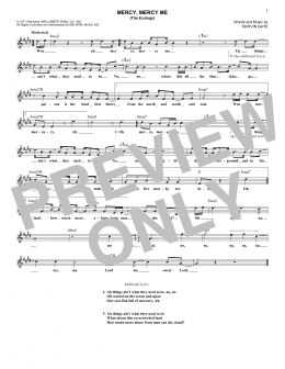 page one of Mercy, Mercy Me (The Ecology) (Lead Sheet / Fake Book)