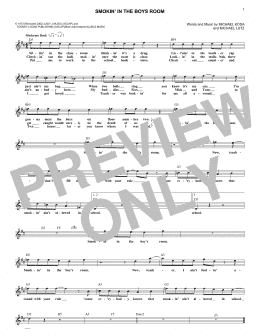 page one of Smokin' In The Boys Room (Lead Sheet / Fake Book)