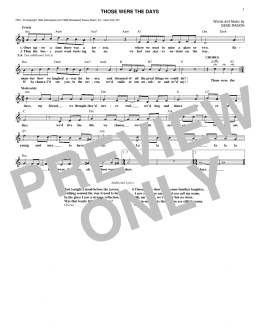 page one of Those Were The Days (Lead Sheet / Fake Book)