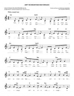 page one of Ain't No Mountain High Enough (Lead Sheet / Fake Book)