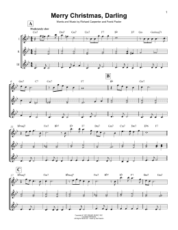 page one of Merry Christmas, Darling (Ukulele Ensemble)