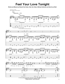 page one of Feel Your Love Tonight (Guitar Tab (Single Guitar))