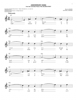page one of Anniversary Song (Lead Sheet / Fake Book)