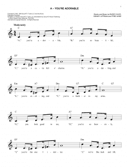 page one of A - You're Adorable (Lead Sheet / Fake Book)