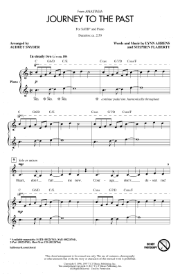 page one of Journey To The Past (from Anastasia) (arr. Audrey Snyder) (SATB Choir)
