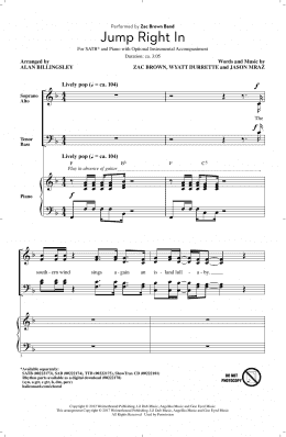 page one of Jump Right In (SATB Choir)