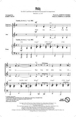 page one of Misty (SSA Choir)