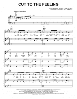 page one of Cut To The Feeling (Piano, Vocal & Guitar Chords (Right-Hand Melody))