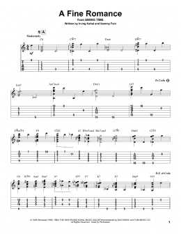 page one of A Fine Romance (Solo Guitar Tab)