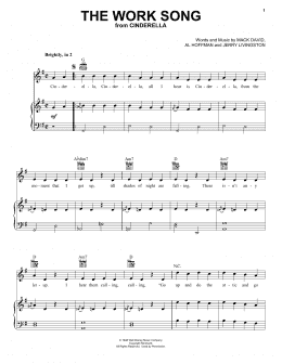 page one of The Work Song (from Disney's Cinderella) (Piano, Vocal & Guitar Chords (Right-Hand Melody))